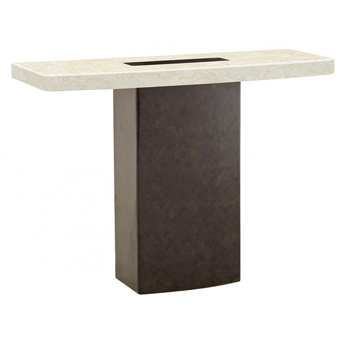 Panjin Marble Console Table In Natural Stone with Lacquer Finish